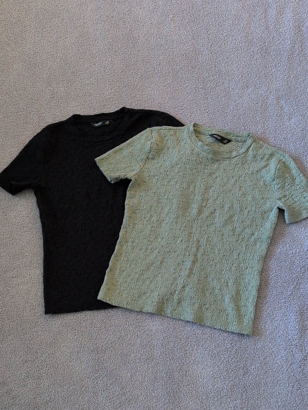 Simply Vera Textured T Shirt Bundle In Black And Sage Size XS